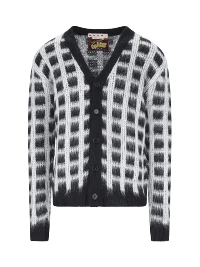MARNI MOHAIR CARDIGAN - BLACK