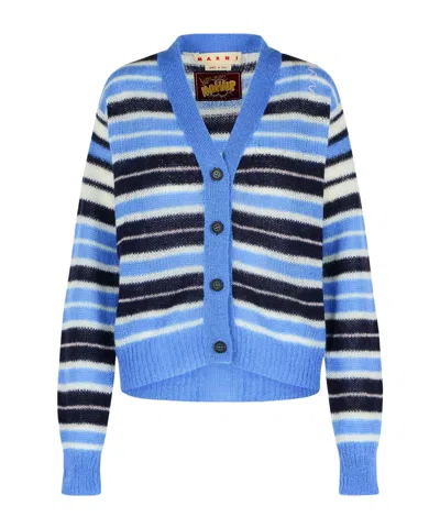 MARNI MARNI V-NECK STRIPED CARDIGAN