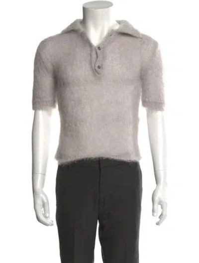 Pre-owned Marni Mohair Collar Polo Shirt W/ Tags In Gray