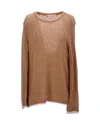 Marni Mohair Contrasting Hem Knit Sweater In Brown Mohair In Brown