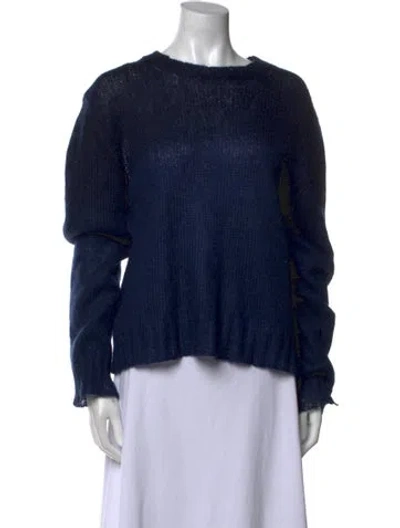 Pre-owned Marni Mohair Crew Neck Sweater In Blue
