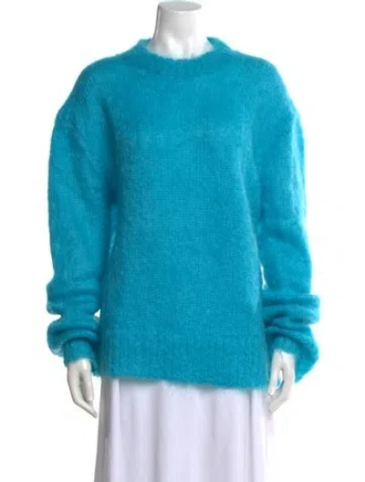 Pre-owned Marni Mohair Crew Neck Sweater In Blue