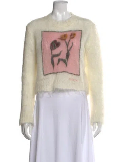 Pre-owned Marni Mohair Graphic Print Sweater In Neutral