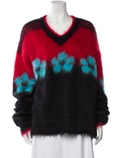 Pre-owned Marni Mohair Graphic Print Sweater W/ Tags In Multi
