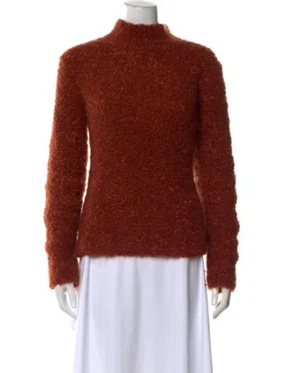 Pre-owned Marni Mohair Mock Neck Sweater In Orange