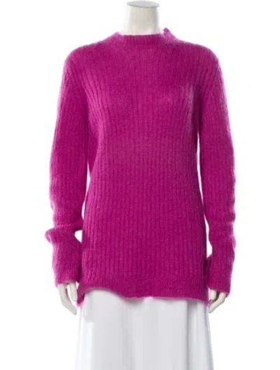 Pre-owned Marni Mohair Mock Neck Sweater In Pink