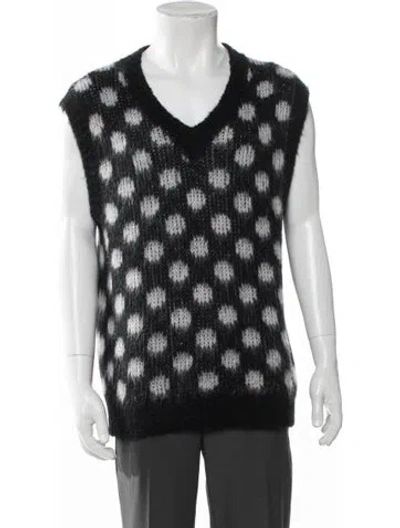 Pre-owned Marni Mohair Polka Dot Print Vest In Black