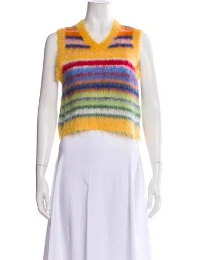 Pre-owned Marni Mohair Printed Sweater In Yellow