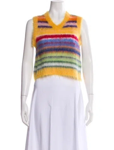Pre-owned Marni Mohair Printed Sweater In Yellow