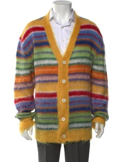 Pre-owned Marni Mohair Striped Cardigan In Yellow