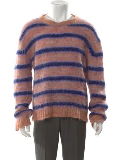 Pre-owned Marni Mohair Striped Pullover In Pink