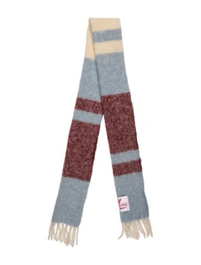 Pre-owned Marni Mohair Striped Shawl In Neutrals/red
