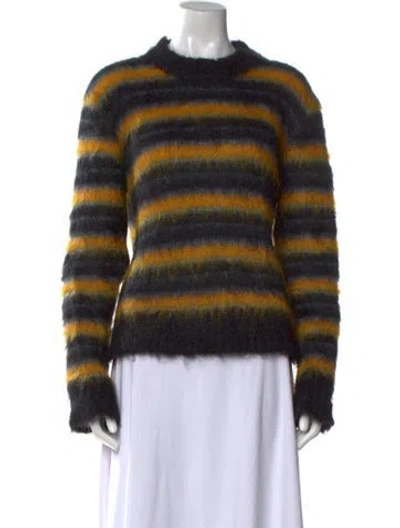 Pre-owned Marni Mohair Striped Sweater In Black