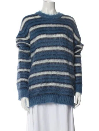 Pre-owned Marni Mohair Striped Sweater In Blue