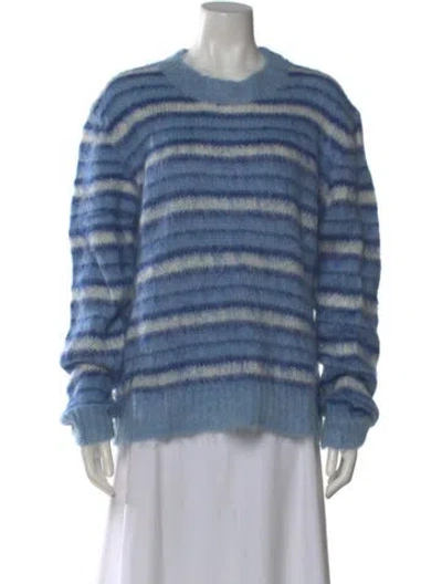 Pre-owned Marni Mohair Striped Sweater In Blue