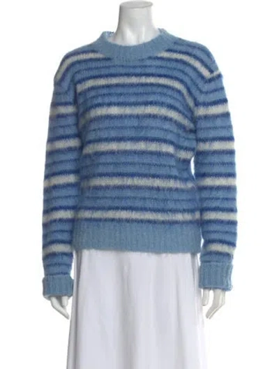 Pre-owned Marni Mohair Striped Sweater In Blue