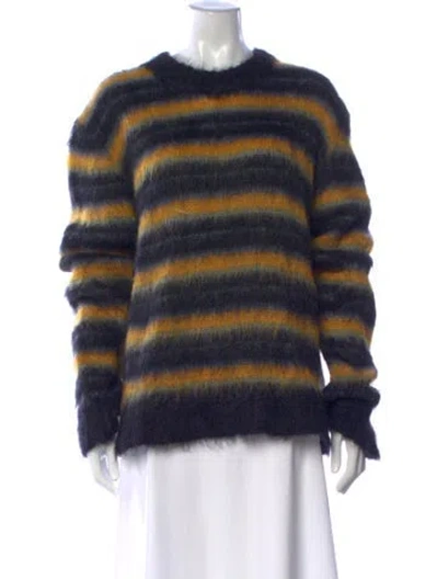 Pre-owned Marni Mohair Striped Sweater In Blue