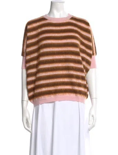 Pre-owned Marni Mohair Striped Sweater In Brown