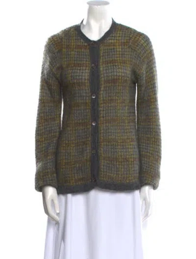 Pre-owned Marni Mohair Striped Sweater In Green