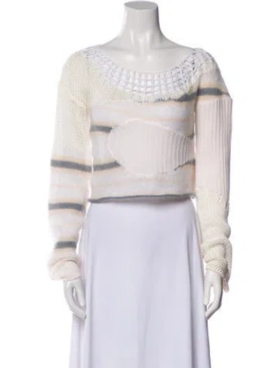 Pre-owned Marni Mohair Striped Sweater In Neutral