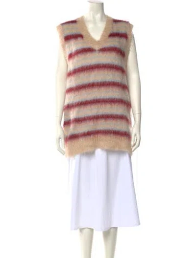 Pre-owned Marni Mohair Striped Sweater In Pink