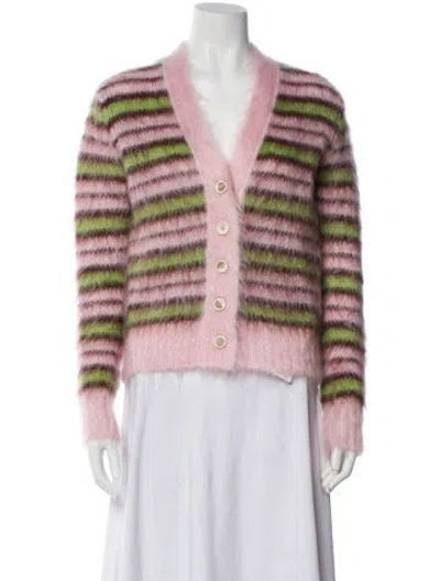 Pre-owned Marni Mohair Striped Sweater In Pink