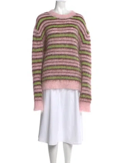 Pre-owned Marni Mohair Striped Sweater In Pink