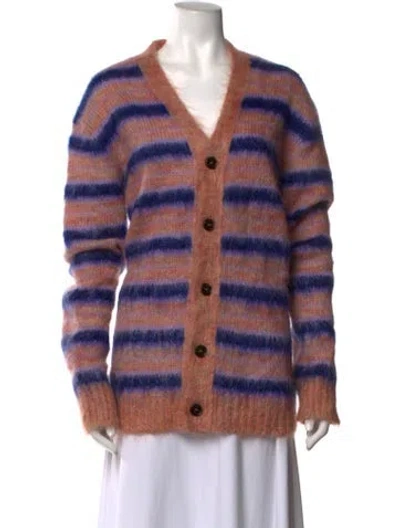 Pre-owned Marni Mohair Striped Sweater In Pink