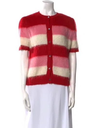 Pre-owned Marni Mohair Striped Sweater In Red