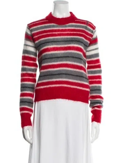 Pre-owned Marni Mohair Striped Sweater In Red