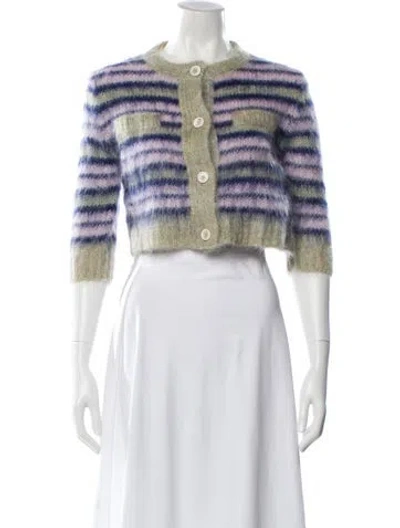 Pre-owned Marni Mohair Striped Sweater W/ Tags In Neutral