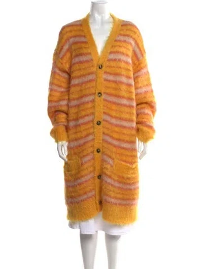 Pre-owned Marni Mohair Striped Sweater W/ Tags In Orange