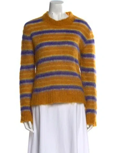 Pre-owned Marni Mohair Striped Sweater In Yellow