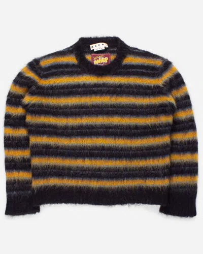 Pre-owned Marni Mohair Striped Sweater In Yellow
