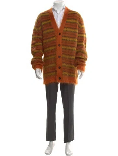 Pre-owned Marni Mohair V-neck Cardigan In Brown