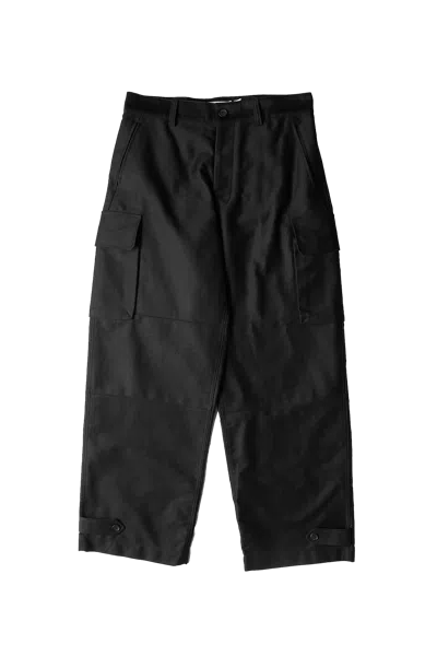 Marni Moleskin Wide-leg Cargo Pants In Black