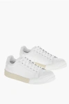 Marni Monochrome Leather Sneakers With Rubber Toe In Zo434