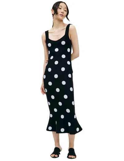 Marni Monoprint Midi Dress In Black
