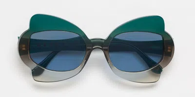 Marni Monumental Gate Verdi Fade Polarized R3p Occhiali Da Sole Marroni Per Uomo In Multi