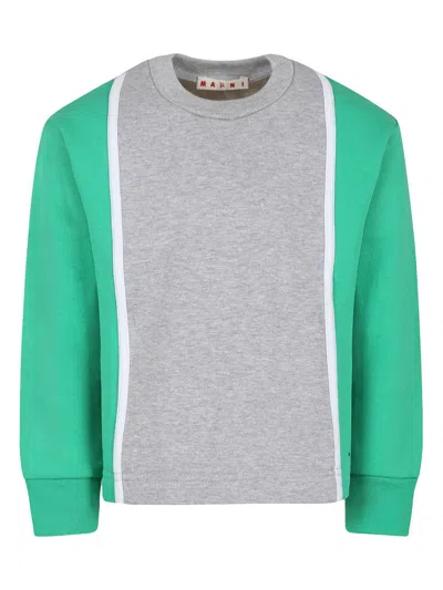 Marni Kids' Long-sleeved Round-neck Sweater In Multicolor