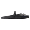 Marni Little Bow Nappa Leather Flat Mules In Black