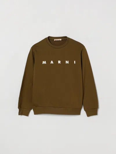 Marni Kids'  Boy's Crew Neck Cotton Sweatshirt With Contrast Logo In Multi