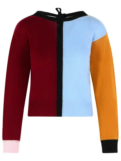 Marni Multi Cashmere Sweater In Red