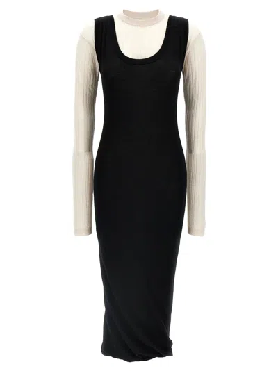 Marni Multi-layered Dress With Crinkled Hem In Black
