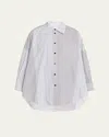 Marni Multi-striped Oversized Button-down Shirt In Blue