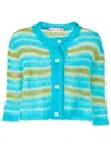 Marni Brushed Striped Cardigan In Multicolor