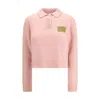 Marni Multicolor Cashmere Polo Shirt In Pink