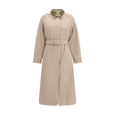 Marni Multicolor Cotton Coat In Brown