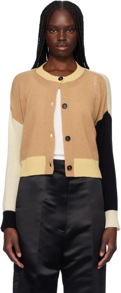 MARNI MULTICOLOR CREWNECK CASHMERE CARDIGAN