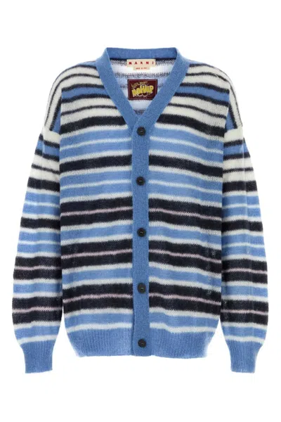 MARNI MULTICOLOR EMBROIDERED CARDIGAN